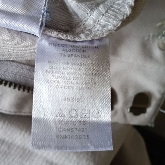 Loft Cotton White Lace Hem Twill Ankle  Pants - Picture 5 of 5